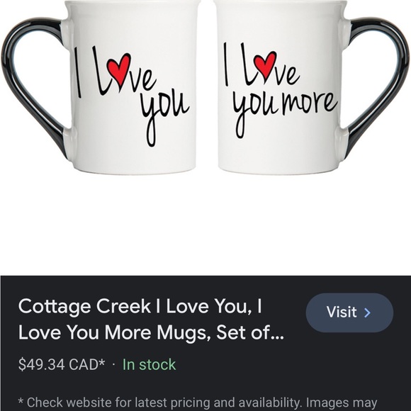 Never used set of 2 I Love You Ceramic Mugs. - Picture 4 of 4